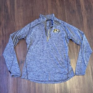 Gray Quarter-Zip Dri Fit Mizzou Pullover
